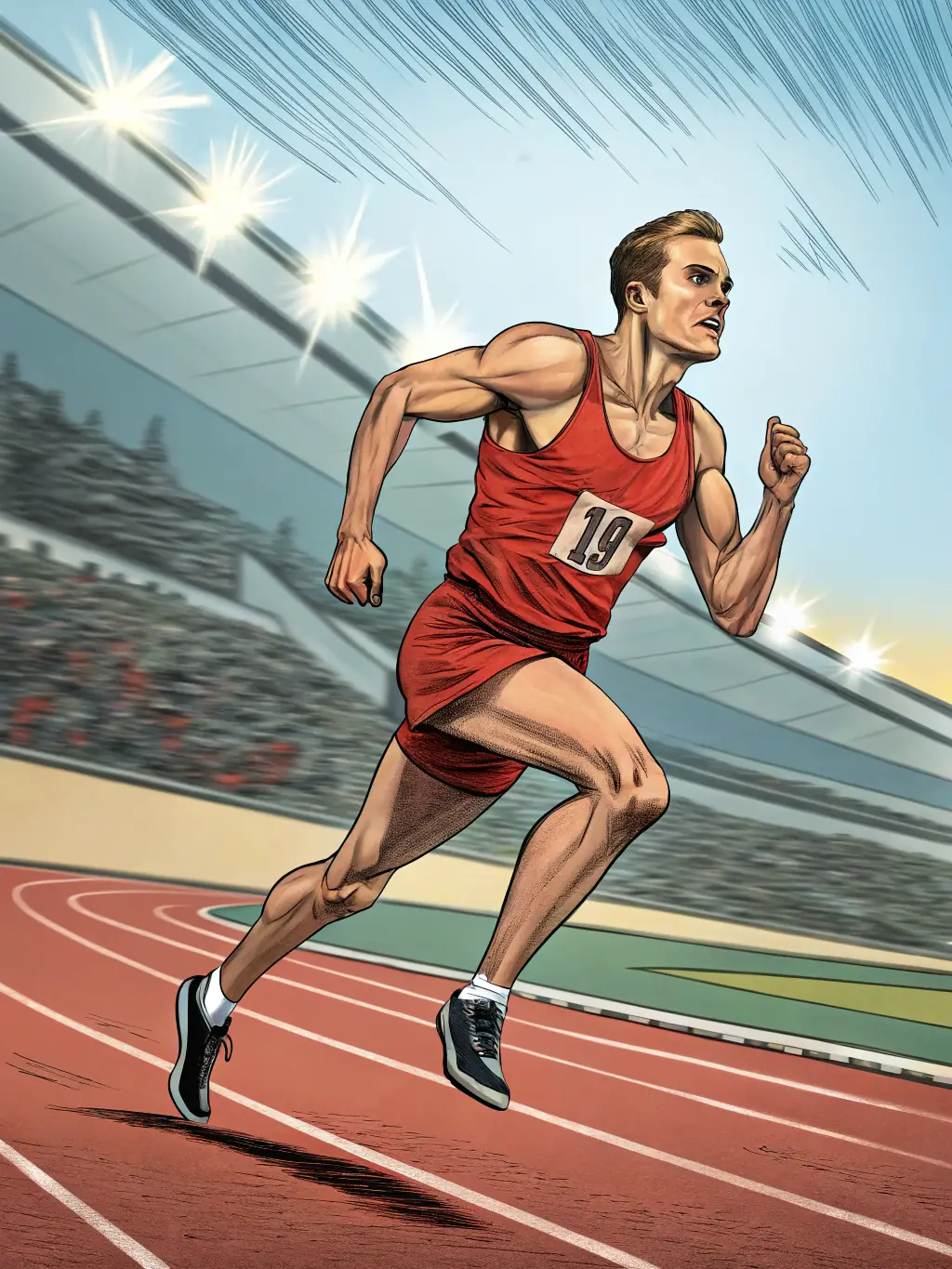A vibrant image of young athletes participating in a track and field event, showcasing the energy and excitement of youth sports, suitable for INSPIRATION SPORTIVE's website.
