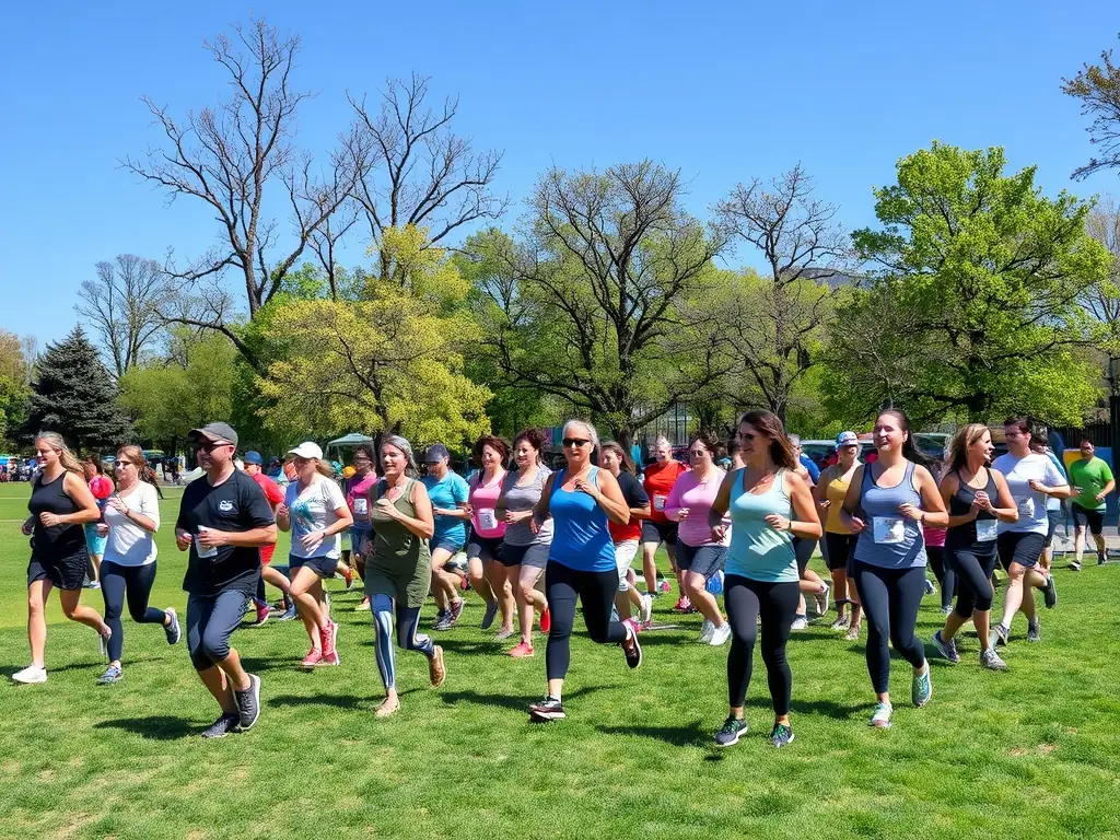 An image showing participants at a community health and wellness event organized by INSPIRATION SPORTIVE, emphasizing the importance of healthy lifestyles.